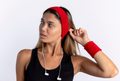 ENERGY SWEATBAND SET – Bandeau + Poignets Éponge Rouge